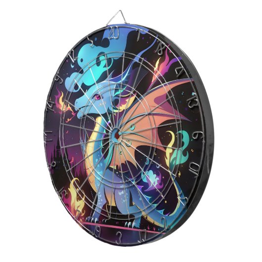 Feuer des verzauberten Drachen Dartscheibe (Vorderseite rechts)