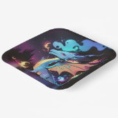 Feuer des verzauberten Drachen Pappteller (Gewinkelt)