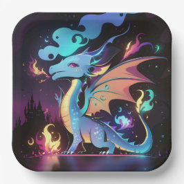 Feuer des verzauberten Drachen Pappteller