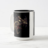 Feuer-Drache-Email-Kunst Zweifarbige Tasse (Vorderseite Links)