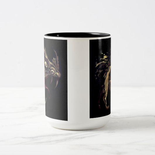 Feuer-Drache-Email-Kunst Zweifarbige Tasse (Mittel)