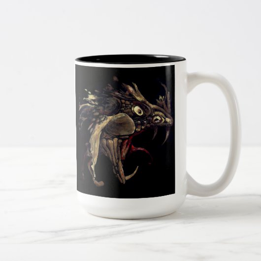 Feuer-Drache-Email-Kunst Zweifarbige Tasse (Rechts)