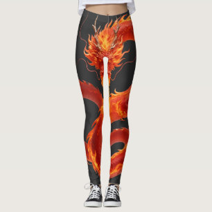 Feuer Drache Fantasy Art Design, Mythisches Wesen Leggings