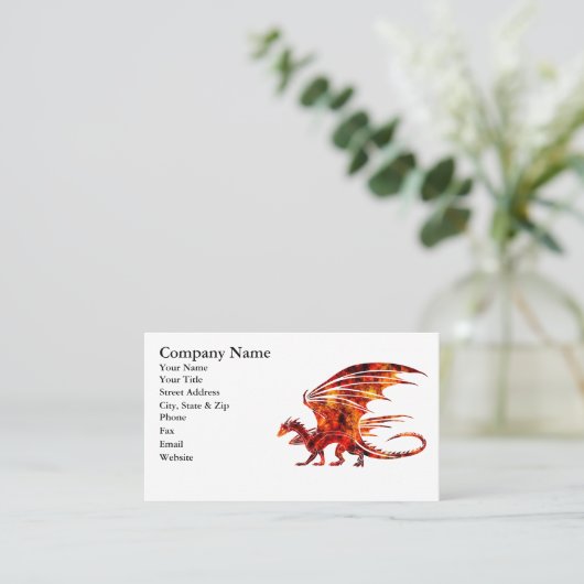 Feuer-Drache Visitenkarte (Stehend Vorderseite)