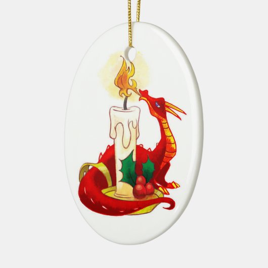 Feuer-Drache-Weihnachtsverzierung Keramik Ornament (Links)