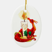 Feuer-Drache-Weihnachtsverzierung Keramik Ornament (Vorne)