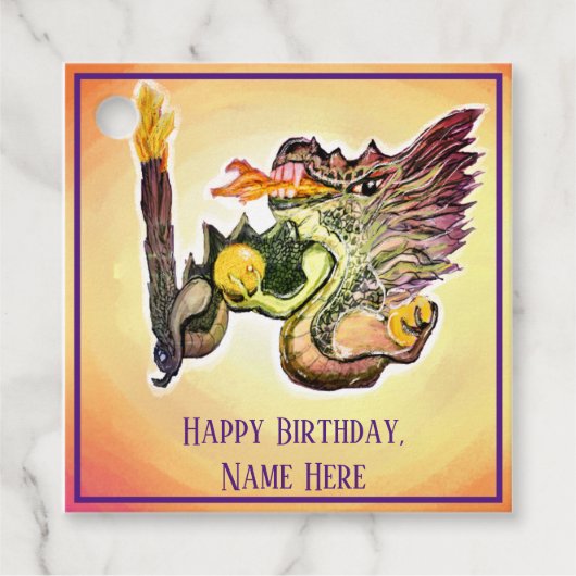 Feuer-Drachenenergie-Heilplatz Geschenkanhänger (Vorderseite)