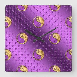 Feuer-Eber Quadratische Wanduhr