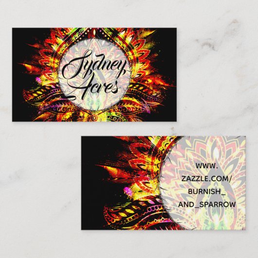 Feuer-Edelstein-personalisierter Stammes- Visitenkarte (Vorne/Hinten)