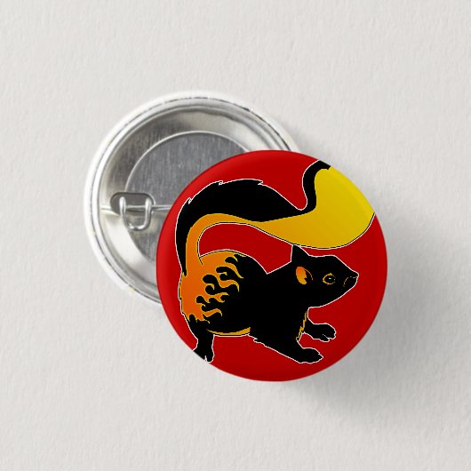 Feuer-Eichhörnchen-Knopf Button (Vorne & Hinten)