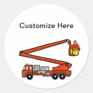 Feuer-Eimer-LKW-Aufkleber oder Namensschilder Runder Aufkleber