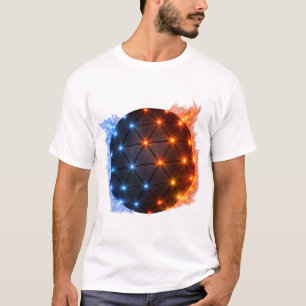 Feuer & Eis Energie-Sphäre – Geometrisches Lichtgi T-Shirt
