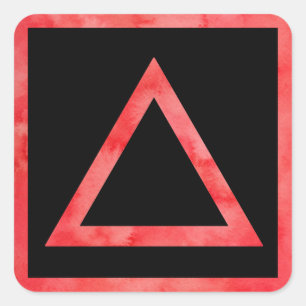 Feuer-Element-Symbol-Aufkleber Quadratischer Aufkleber