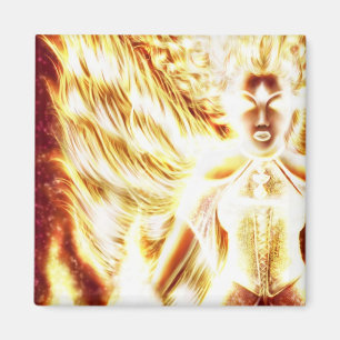 Feuer-elementarer quadratischer Magnet durch