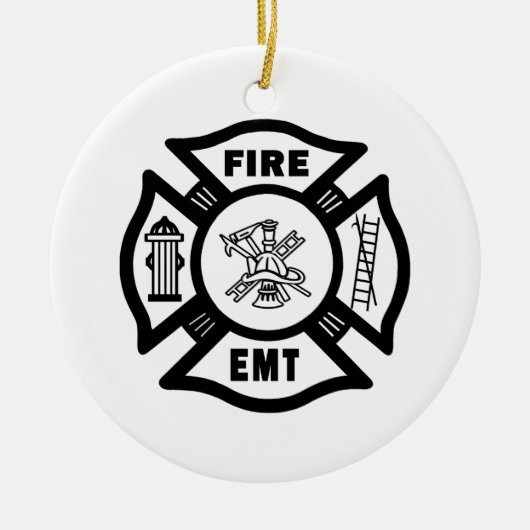 FEUER EMT KERAMIKORNAMENT (Vorne)