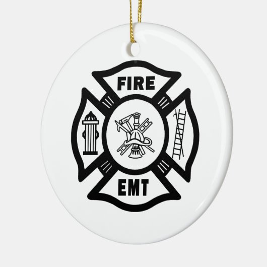 FEUER EMT KERAMIKORNAMENT (Links)