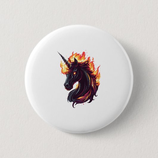 Feuer & Flamme Einhorn (1) Button (Vorderseite)
