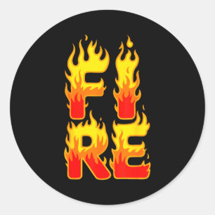 Feuer Flamme Shirt Erwachsene Kinder Männer Frauen Runder Aufkleber