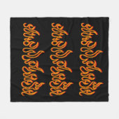 Feuer Flammen Glut Kontur Fleecedecke (Vorderseite (Horizontal))