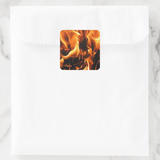 Feuer, Flammen Quadratischer Aufkleber (Tasche)