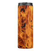 Feuer flammt Nametrommel Thermosbecher (Rückseite)