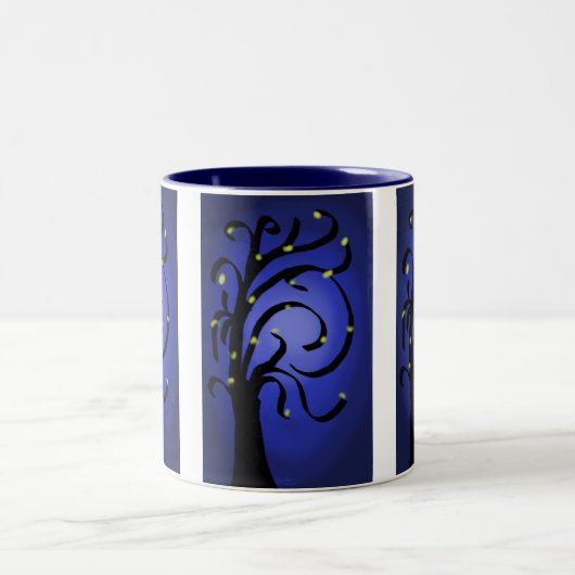 Feuer-Fliegen-Baum Zweifarbige Tasse (Mittel)