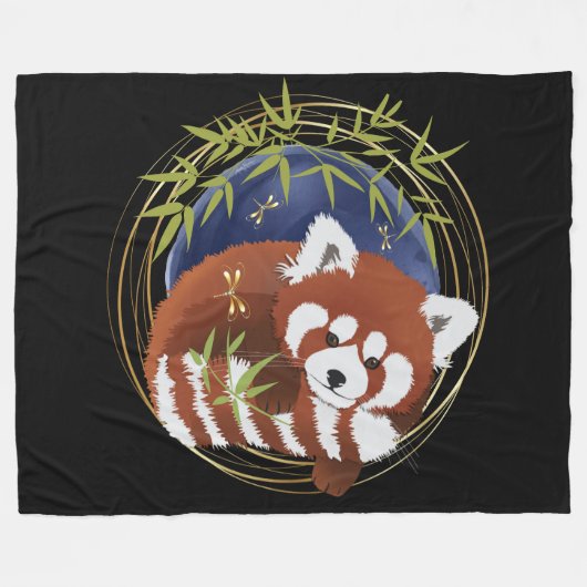 FEUER FOX roter Panda Fleece Decke 3 Größen (Vorderseite (Horizontal))