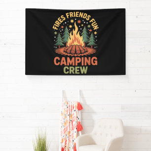 Feuer Freunde Spaß Camping Banner