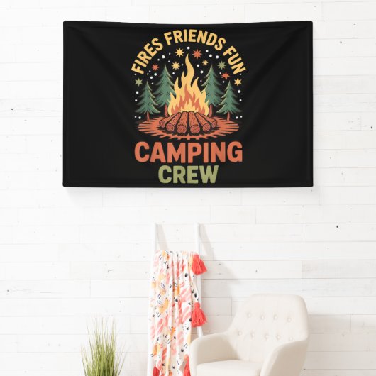 Feuer Freunde Spaß Camping Banner (InSitu)
