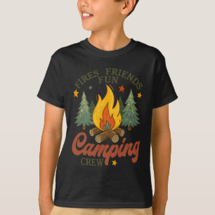 Feuer Freunde Spaß Camping Crew Lagerfeuer Outdoor T-Shirt
