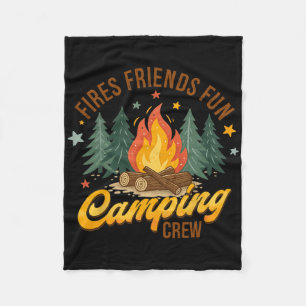 Feuer Freunde Spaß Camping Crew Sommer Camper Lage Fleecedecke