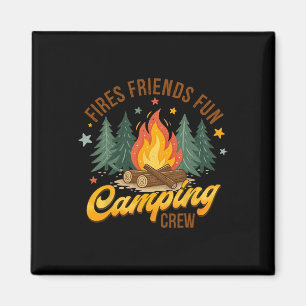 Feuer Freunde Spaß Camping Crew Sommer Camper Lage Magnet