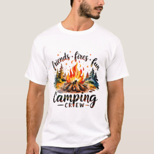 Feuer Freunde Spaß Camping-Crew Sommercamp Lagerfe T-Shirt