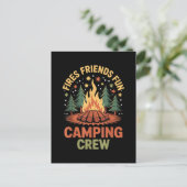 Feuer Freunde Spaß Camping Feiertagspostkarte (Stehend Vorderseite)