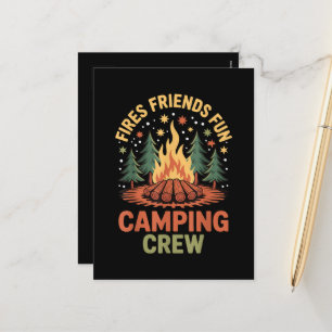 Feuer Freunde Spaß Camping Feiertagspostkarte