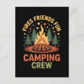 Feuer Freunde Spaß Camping Feiertagspostkarte (Vorderseite)