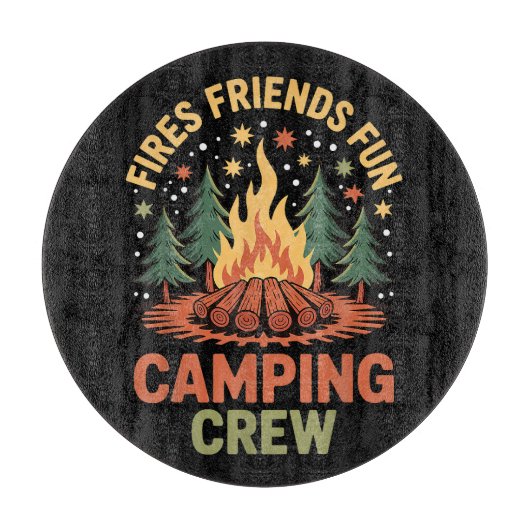 Feuer Freunde Spaß Camping Schneidebrett (Vorderseite)