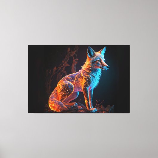 Feuer Frost Fuchs Leinwanddruck (Vorderseite)