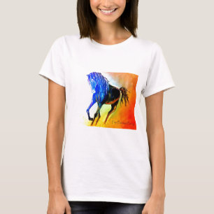 Feuer gemaltes Pony T-Shirt