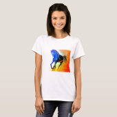 Feuer gemaltes Pony T-Shirt (Vorne ganz)