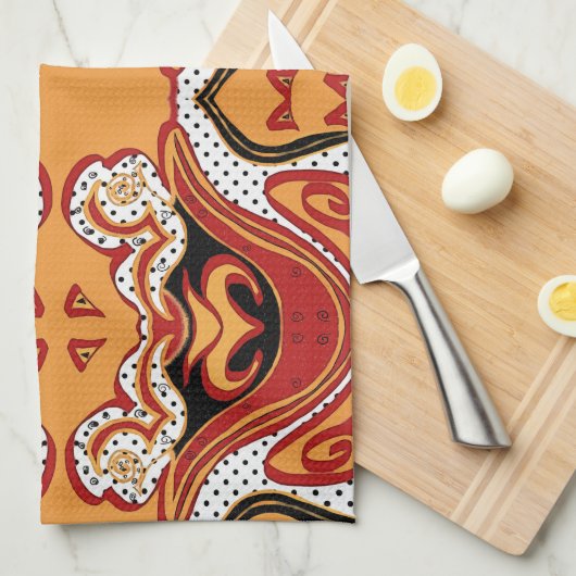 Feuer Geschirrtuch (Viertel Falte)