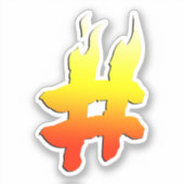 Feuer Hashtag Symbol Aufkleber (Vorderseite)