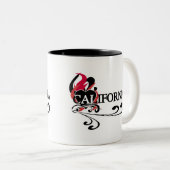 Feuer-Herz Kalifornien Zweifarbige Tasse (VorderseiteRechts)