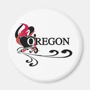 Feuer-Herz Oregon Magnet
