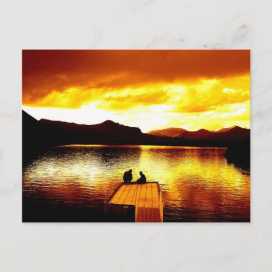 Feuer-Himmel auf dem Pier - Postkarte (Vorderseite)