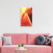 Feuer, Holz, Bernsteindruck - Premiumbekleidung Leinwanddruck (Insitu (Wohnzimmer))