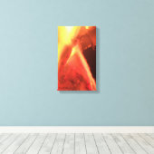 Feuer, Holz, Bernsteindruck - Premiumbekleidung Leinwanddruck (Insitu (Holzboden))