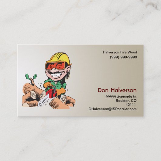 Feuer-Holz Visitenkarte (Vorderseite)