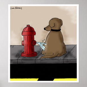 Feuer-Hydrant-Rache-HundeCartoon Poster