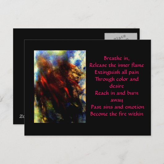 Feuer im Inneren Postkarte (Vorne/Hinten)